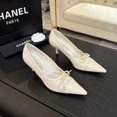 HIGH HEEL PUMP 65 MM IN WHITE CREAM LAMBSKIN